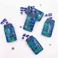 6PCS Kawaii Resin Glitter Colorful 3D Soda Flatback Rhinestone Applique Ornament Home Figurines Craft DIY Scrapbook SG477