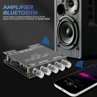 ZK Audio Bluetooth Receiver 5.0 Amplifier 2.1 - Suara Berimbang, Koneksi Tanpa Kabel IH Hitam