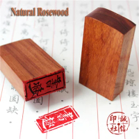 Handmade Chinese Style Calligraphy Seal Free Customize Padauk Wooden Square Seal Name Seal Stamp Gift For Teacher Friend