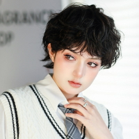 短假髮整頂假髮-錫紙燙中性捲髮鯔魚頭男女假髮74fp38【獨家進口】【米蘭精品】