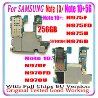 100% Unlocked Motherboard For Samsung Galaxy NOTE 10 Plus N975F N975FD N976V N975U N970U N970F N970FD 256GB Good Board