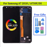 Super Amoled For Samsung A7 2018 A750 SM-A750F LCD Display with Touch Screen Digitizer Assembly For Samsung A750 LCD