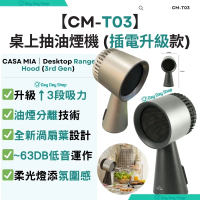 香港行貨【座枱式抽油煙機】移動式桌上抽油煙機 (CM-T03) 第3代 插電款｜附LED柔光燈｜  香檳金