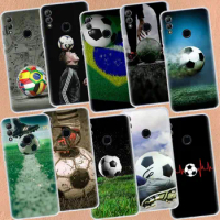 Football Soccer Ball Design Phone Case For Honor 50 20 Pro 10i 9 Lite 9X 8A 8S 8X 7S 7X 7A Huawei P Smart Z 2021 Y5 Y6 Y7 Y9 Cov