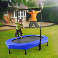 Foldable Trampoline for Kids - Rebounder Toddler Trampoline with Adjustable Foam Handle, Mini Indoor Outdoor Exercise Trampoline