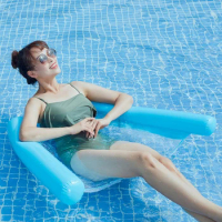 PVC Summer Inflatable Foldable Floating Row Swimming Pool Water Inflatable Mattress Bed, Beach Water Sports Lounge Chair