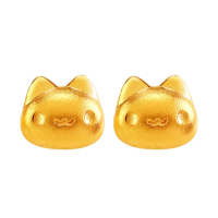 【2sweet 甜蜜約定】咖波黃金耳環-經典咖波-貓貓蟲(0.44錢±0.10錢)