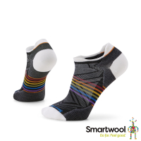 官方直營 Smartwool 機能跑步超輕減震印花踝襪-Pride 黑色 美麗諾羊毛襪 跑襪 保暖襪 除臭襪