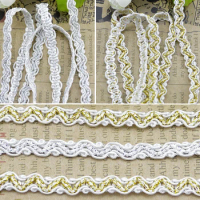 20Meters Gold/Silver Braided Trim Sewing Centipede Braided Lace Ribbon Home Party Decoration DIY Clothes Curve Lace Accessories