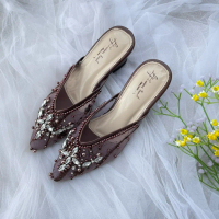 Heejin I Sepatu payet wanita pengantin heels wedding pesta lamaran hak tahu 1 sampai 7 cm warna cokl