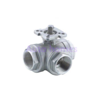 High quality stainless steel high platform ball valve 1" - 1-1/4" inch female DN25/32 SS304 L type T flow 3 way water ball valve