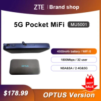 OPTUS 5G Router Portable WiFi MU5001 Sub-6 5G Mobile WiFi 1800 Mbps CAT22 Mobile Hotspot 5G Router With Sim Card Slot