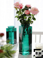 玻璃花瓶簡約方形透明北歐水培瓶擺件插花器