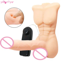 Pocket Size Half Body Sex Doll Vibrator Sex Toy for Women Gay Male Masturbator Buttt Plug Torso Doll Female Vibrating Dildo 18+