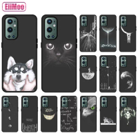 EiiMoo Silicone Phone Case For OnePlus 9 Pro Fashion 3D Cute Cartoon Cat Pattern For OnePlus 9 Pro TPU Matte Thin Black Cover