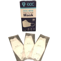 Masker Kf94 Doc-Nfw Filtering Half Mask 4Ply 3D Earloop Premium Face Mask 1 Box 25Pcs