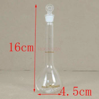 Chemistry teaching supplies white brown volumetric flask glass transparent volumetric flask liquid filling bottle volumetric