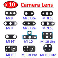 10Pcs/Lot, Camera Glass For Xiaomi Mi 8 9 9T 10 10T 11 11T Lite Pro 5G Mi Note 10 Pro Lite Rear Back Camera Lens Glass with Glue