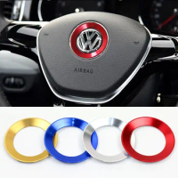 Ceyes Car Styling Steering Wheel Emblem Decorative Circle Ring Accessories Case For Volkswagen VW Golf 4 5 Polo Jetta Mk6 Covers