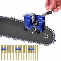 Easy Portable Chainsaw Sharpener with 5PCS Grinder Stones Aluminium Chainsaw Sharpening Jig Chain Saw Drill Sharpen Tool