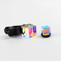 RGB Prism, 22*22*22mm Mobile Phone Lens Filter, Optical Glass Magic Glow Decorative, with Detachable Clip