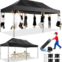 10x20 Heavy Duty Pop up Canopy Tent Folding Height Adjustable Commercial Easy up UPF 50+ All Weather Waterproof Outdoor