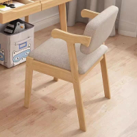 實木椅子家用靠背書桌椅學習北歐餐廳凳現代簡約電腦椅帶扶手餐椅