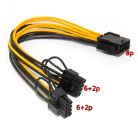 cpu or gpu 8Pin to 2*8pin(6+2) Graphic Card for miner Double PCI-E PCIe 8Pin Power Supply Splitter Cable Cord 21cm