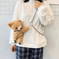 2022 Messenger Bags Teddy Bear Chain Plush Bags Crossbody Bags Pouch very small （can only hold keys or cards） a7391