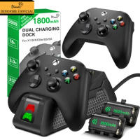 2x1800mAh Rechargeable Battery Pack For Xbox One X/S/Elite Controller Charger For Xbox Series X/Xbox Series S Charging Station