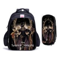 16 Inch Disney Twisted-Wonderland Backpack Boy Girl School Shoulder Bag Student Children School Bag College Rucksack Mochila