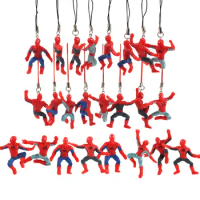 8pcs/Set 4-5cm Marvel Avengers Spiderman PVC Action Figure Collection Model Toys Brinquedos Keychain Pendant Phone Straps Rope