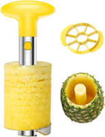 SameTech Easy Kitchen Tool Stainless Steel Fruit Pineapple Peeler Corer Slicer Cutter