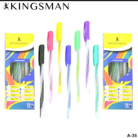 Kingsman Pulpen Gel Kingsman Tipe A-35 Mata Pen 0,5mm Tinta Hitam Isi 12 Pcs