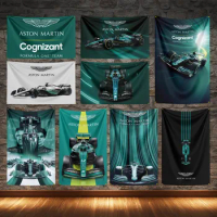 F1 Aston Martin Racing Flag Polyester Digital Printing Classic Car Banner For Decoration