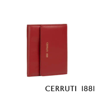 【Cerruti 1881】限量2折 義大利頂級小牛皮女用短夾零錢包 全新專櫃展示品(紅色 CEPD06164M)
