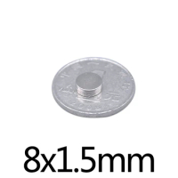 50/100/200pcs 8x1.5 mm NdFeB Mini Small circular Magnets Fridge N35 Neodymium Magnet Dia 8x1.5mm Permanent Magnets 8*1.5