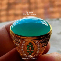 Batu BACAN PALAMEA Natural Asli Berikut Ring Perak HM Micro Setting