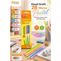 Pensil 2B Orlee Grafit1Box isi 12 Pcs 1 Lusin Warna Pastel Alat Tulis Sekolah Anak Ujian Ulangan Kom