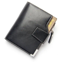 DIKEDAKU Baellerry Stylish Short Clasp Mens Wallet Zipper Zero Purse Mens Handbag Pu Leather Credit Card holder