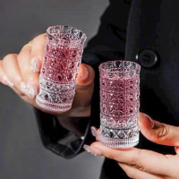 Set 6 Ly Shot Thủy Tinh Dập Nổi Cao Cấp  Ly Rượu Nhỏ Trang Trí Bàn Tiệc, Quán Bar
