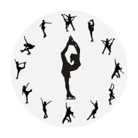 Ice Skating Moving Leg Novelty Dancing Wall Clock Female Figure Skater For Gils Room Decorative Clock Modern Silent Wall Watch