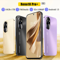 2024 New Reno10 Pro+ Android 13 Smart Phone 7.3 Inch 16gb+1tb Unlocked 7800mah 4g/5g Network 50mp+108mp Mobile Phones