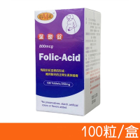 【美天健】葉酸錠 100錠/瓶