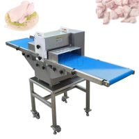 Stainless Steel Raw Chicken Meat Cube Cutter Pork Skin Strip Cutting Machine Frozen Beef Poultry Meat Dicing Machine