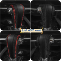 Genuine Leather Car Handball Gear Shift Knob Cover for Honda HRV HR-V Vezel 2014 2015 2016 2017 2018 2019 2020 AT Accessories