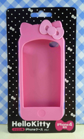 【震撼精品百貨】Hello Kitty 凱蒂貓~HELLO KITTY iPhone4矽膠手機殼-粉蝴蝶結