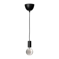 SUNNEBY/MOLNART 吊燈附燈泡, 球形/灰色/透明玻璃 黑色, 95 公厘