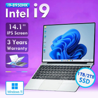 Windows 11 I9แล็ปท็อป In Core I9 8950HK 16GB DDR4 1TB 2TB SSD Notebook PC Gamer Office Study