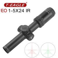 T-eagle EO 1-5X24 IR Tactical Riflescope For Hunting Spotting Rifle Scope Optical Collimator Air Gun Airsoft Sight